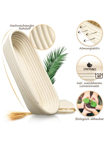 Exitoso Brot-Garkorb oval  Weiß