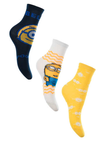 Minions 3er-Set: Socken Strümpfe in Mehrfarbig