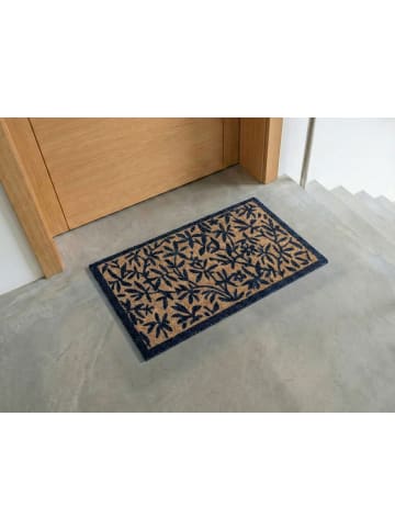 Beliani Fußmatte NUNIVAK in Naturfarben/Beige/Blau - (W) 50 x (L) 80 cm