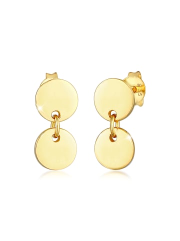 Elli Ohrringe 925 Sterling Silber Geo, Kreis, Plättchen in Gold