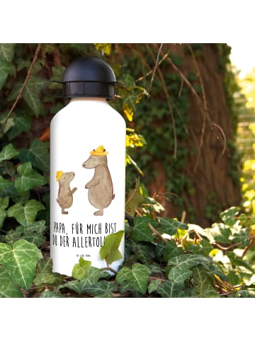 Mr. & Mrs. Panda Kindertrinkflasche Bären mit Hut mit Spruch in Weiß