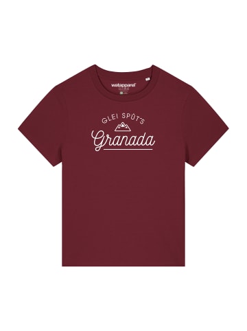 wat? Apparel T-Shirt Glei Spüt's Granada in Weinrot