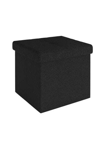 Intirilife Faltbare Sitzhocker 30x30x30 cm in PIANO SCHWARZ