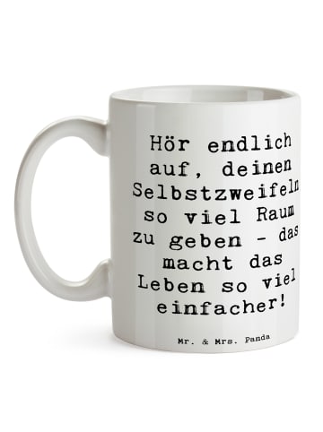 Mr. & Mrs. Panda Tasse Zweifel an sich selbst mit Spruch in Weiß