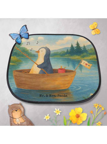 Mr. & Mrs. Panda Sonnenschutz Pinguin Angelboot Design ohne Spruch in Weiß