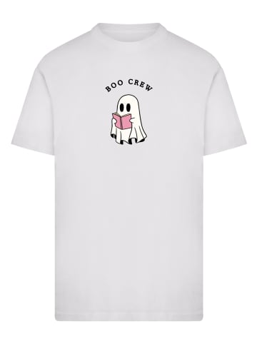 F4NT4STIC T-Shirt Boo Crew Reading Geist Halloween in weiß