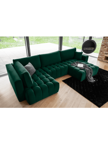 MF Design Bonita Recamiere Rechts in Grün -  (L) 175 x (B) 350 x (H) 92 cm