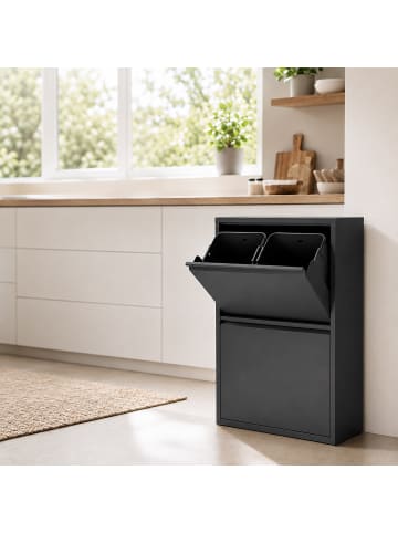 relaxdays Mülleimer in Schwarz - 4x 18 l