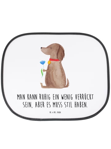 Mr. & Mrs. Panda Autosonnenschutz Hund Blume mit Spruch in Weiß