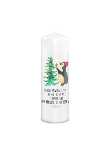 Mr. & Mrs. Panda Kerze Pinguin Weihnachtsbaum mit Spruch in Weiß