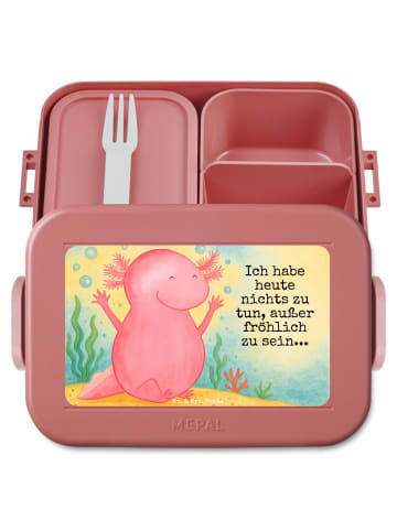 Mr. & Mrs. Panda MEPAL Bentobox Axolotl Hurra Design mit Spruch in Rot Pastell