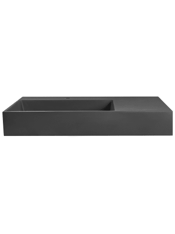 Beliani Waschbecken CUSCO in Schwarz - (W) 90 x (H) 13 x (L) 48 cm