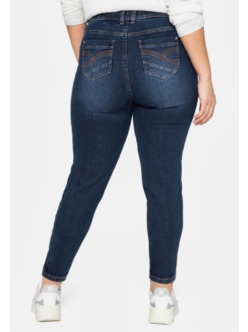 sheego Stretch-Jeans in dark blue denim