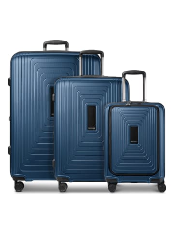 Redolz Essentials 14 4 Rollen Kofferset 3-teilig mit Dehnfalte in dark blue metallic