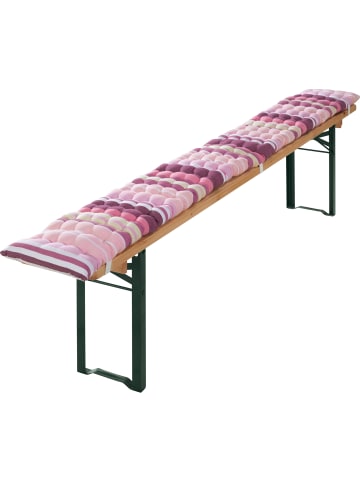 REDBEST Baumwolle, Gewebt Bierbank-Auflagen und Tischdecke 3-teilig in pink