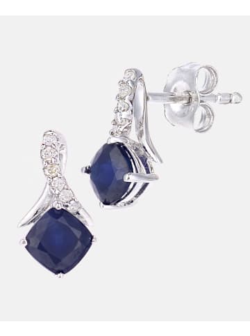 Diamant L'éternel Ohrringe aus 375 Weißgold mit 0.88 Karat Diamant mit Saphir