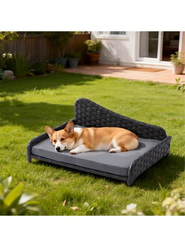 relaxdays Hundebett "L" in Grau – (B)63 x (H)25 x (T)46 cm