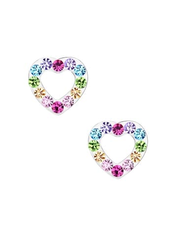schmuck23 Silber Ohrringe 925 Herz 0,7 cm x 0,8 cm