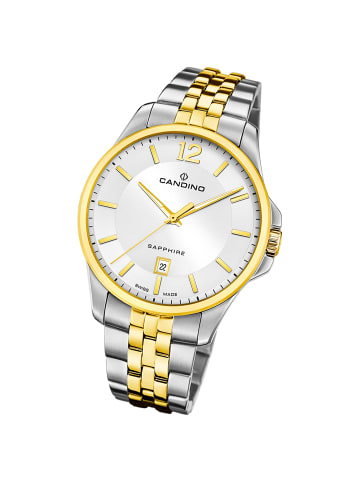 Candino Analog-Armbanduhr Candino Classic silber, gold groß (ca. 42mm)