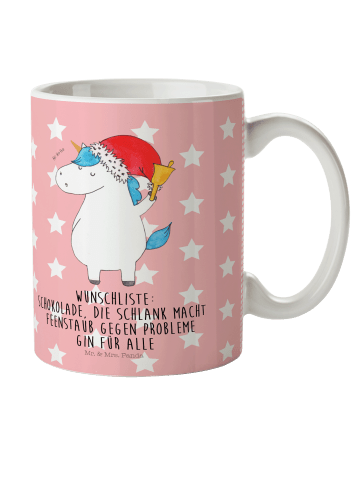 Mr. & Mrs. Panda Kinderpott Einhorn Weihnachtsmann mit Spruch in Rot Pastell