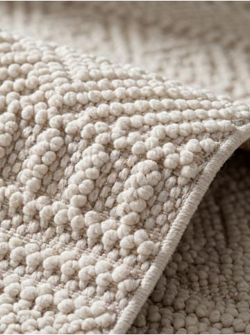 KADIMA DESIGN Flachgewebe-Teppich Ethno Streifen Boho Pflegeleicht in Creme
