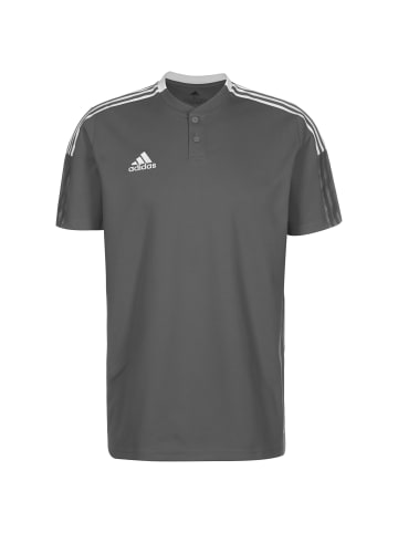 adidas Performance Poloshirt Tiro 21 in dunkelgrau / weiß