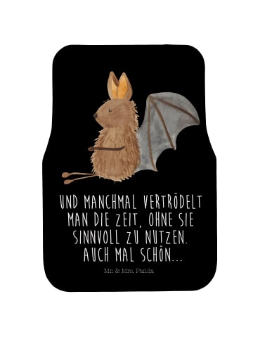 Mr. & Mrs. Panda Auto-Fußmatte Fledermaus Sitzen mit Spruch in Schwarz