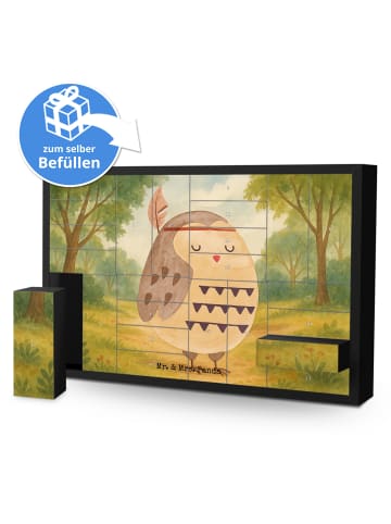 Mr. & Mrs. Panda Befüllbarer Adventskalender Eule Federschmuck D... in Weiß