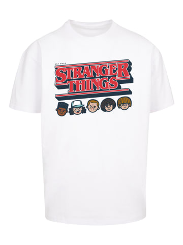 F4NT4STIC Oversize T-Shirt Stranger Things Caricature Logo in weiß