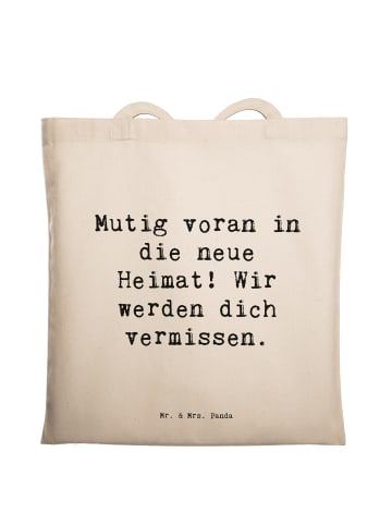 Mr. & Mrs. Panda Umhängetasche Spruch Umzug in eine neue Stadt m... in Creme