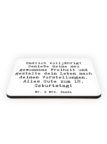 Mr. & Mrs. Panda Magnet Spruch 18. Geburtstag Freiheit mit Spruch in Weiß