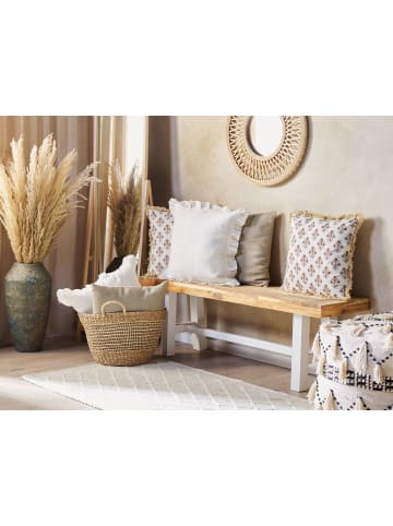 Beliani Dekokissen OMORIKA in Bunt/Beige/Orange - (W) 45 x (H) 10 x (L) 45 cm