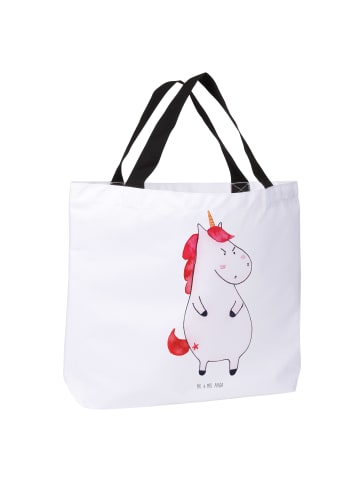 Mr. & Mrs. Panda Tote Bag Einhorn Wut ohne Spruch in Weiß
