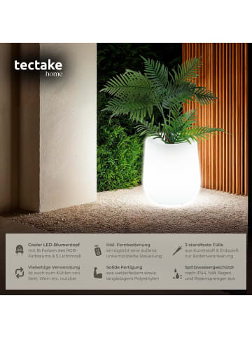 tectake LED-Blumentopf Luminous Courve Pot mit Fernbedienung