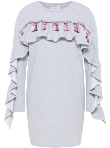 IZIA Damen Sweatkleid in Grau Melange