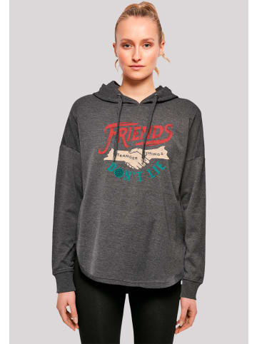 F4NT4STIC Oversized Hoodie Stranger Things Friends Dont Lie Hands in charcoal