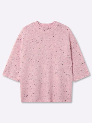 sheego Halbarm-Pullover in hellrosé