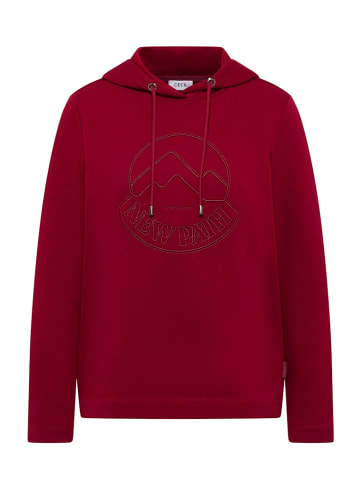 Cecil Kapuzenshirt mit Stickerei in Rot
