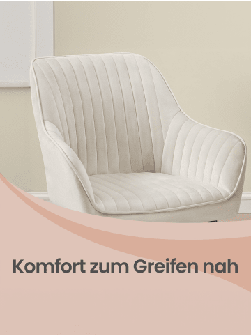 SONGMICS 6er-Set: Esszimmerstuhl in Beige - (B)60 x (H)85 x (T)62.5 cm