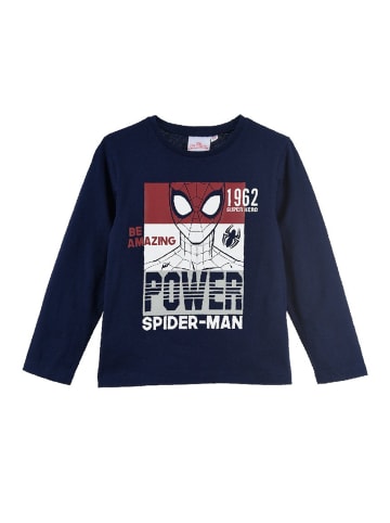 Spiderman Langarmshirt Longsleeve in Dunkel-Blau