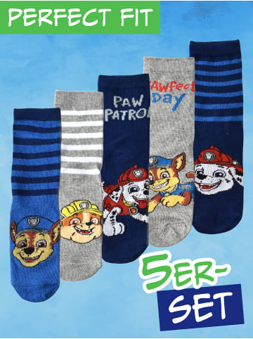 5er Pack Paw Patrol Socken Chase, Marshall & Rubble Söckchen in Mehrfarbig