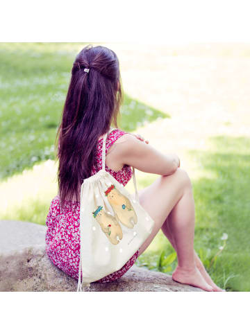 Mr. & Mrs. Panda gym tasche Bären mit Blumenkranz ohne Spruch in Creme