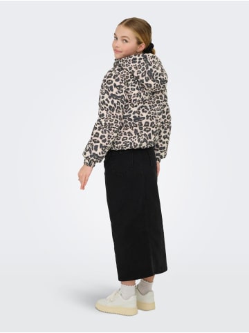 KIDS ONLY Winterjacke Steppjjacke kurz Kogdalia Leoprint in silver mink