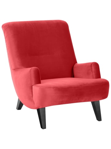 58 aufm Kessel Sessel Kajsa 71x80x101 Bezug Samtvelours Buche schwarz/rot