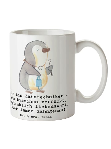 Mr. & Mrs. Panda Kaffeebecher Zahntechniker Spaß mit Spruch in Weiß
