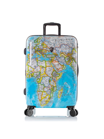 Heys Black Camo 4 Rollen Trolley M 66 cm mit Dehnfalte in world map