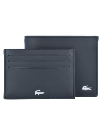 Lacoste Billfold Coin Box Geldbörse Leder 11,5 cm in black