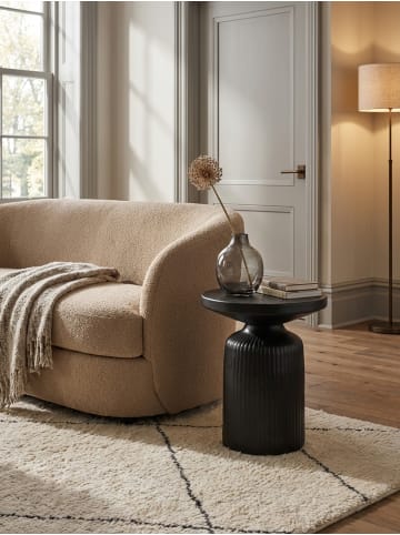 KADIMA DESIGN Eleganter Beistelltisch Schwarz, 40x40x50 cm, rund, Hammerschlag