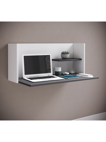 VCM  Holz Hänge Schreibtisch Wandschreibtisch Workas in Weiß / Anthrazit
