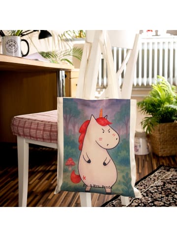 Mr. & Mrs. Panda Tragetasche Einhorn Wut Design ohne Spruch in Weiß